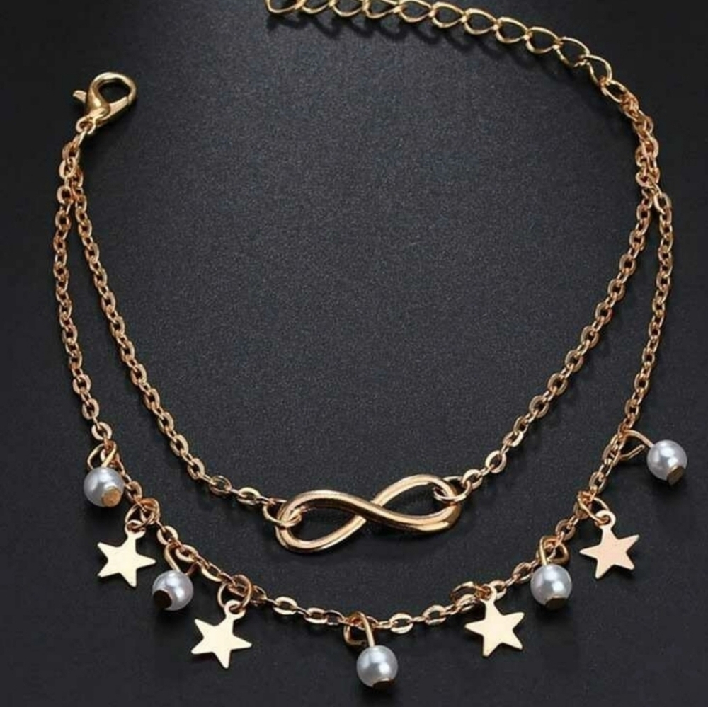 Star & Infinity Layered Anklet - Picture 3 of 3